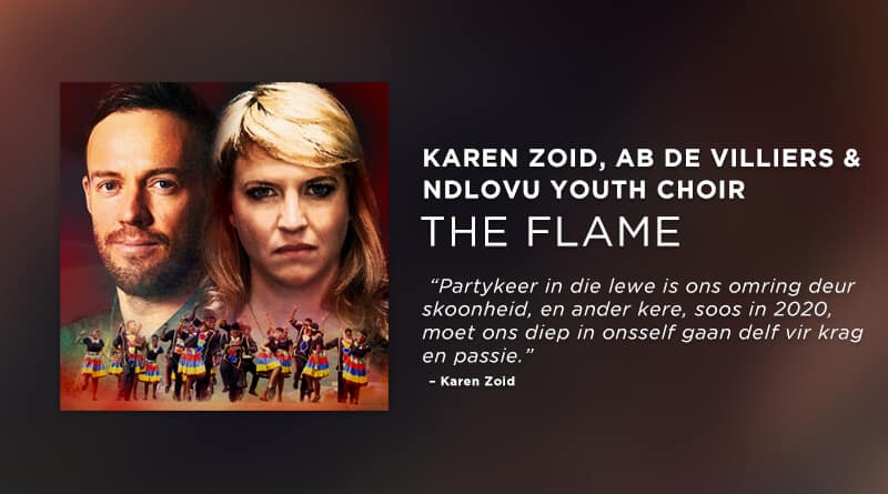 AB de Villiers, Karen Zoid en Ndlovu-jeugkoor sing THE FLAME
